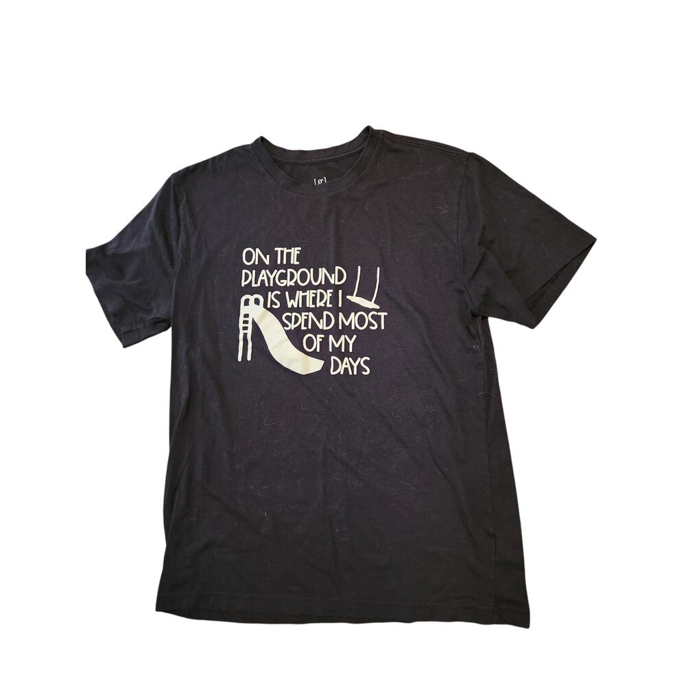 George Black Graphic Tee Medium Playground Quote Slide Humor Shirt